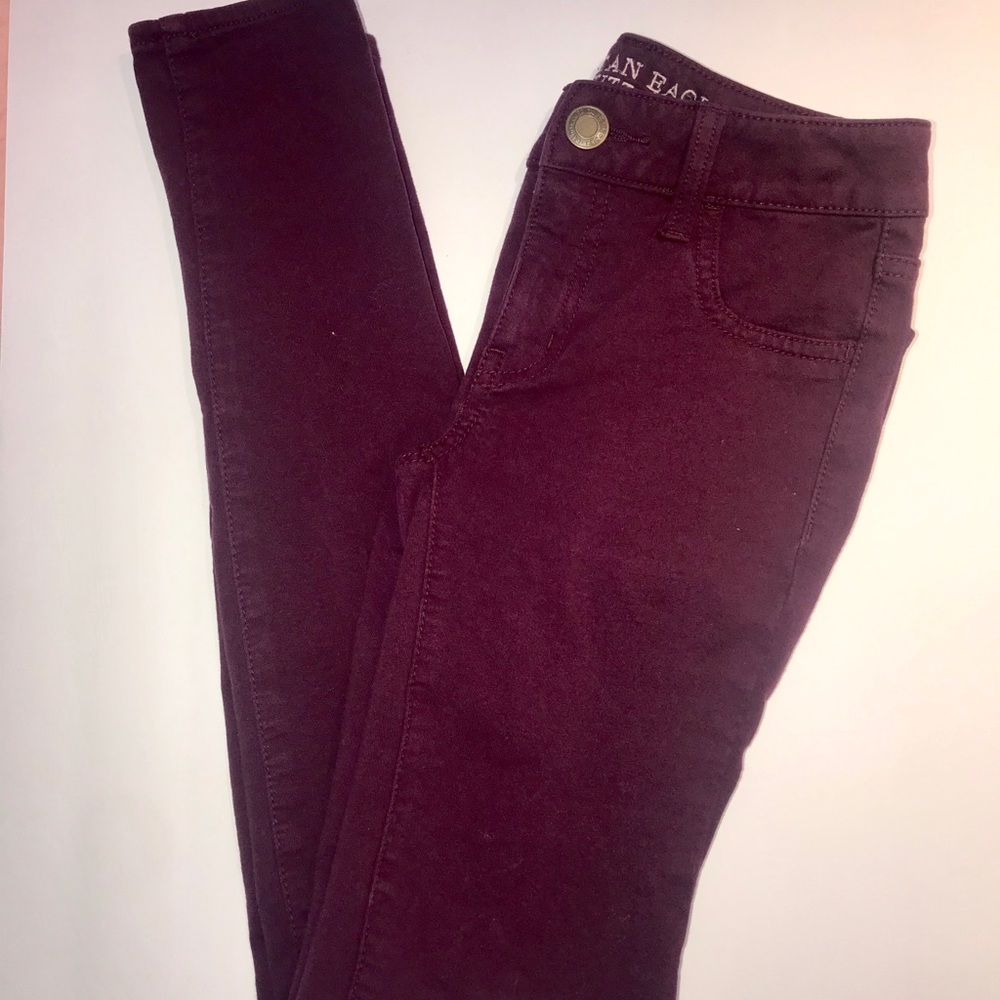 Maroon American eagle jeggings